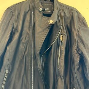 Genuine leather biker jacket. Armani exchange authenticated.